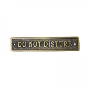 Rectangular "DO NOT DISTURB" Brass Door Sign